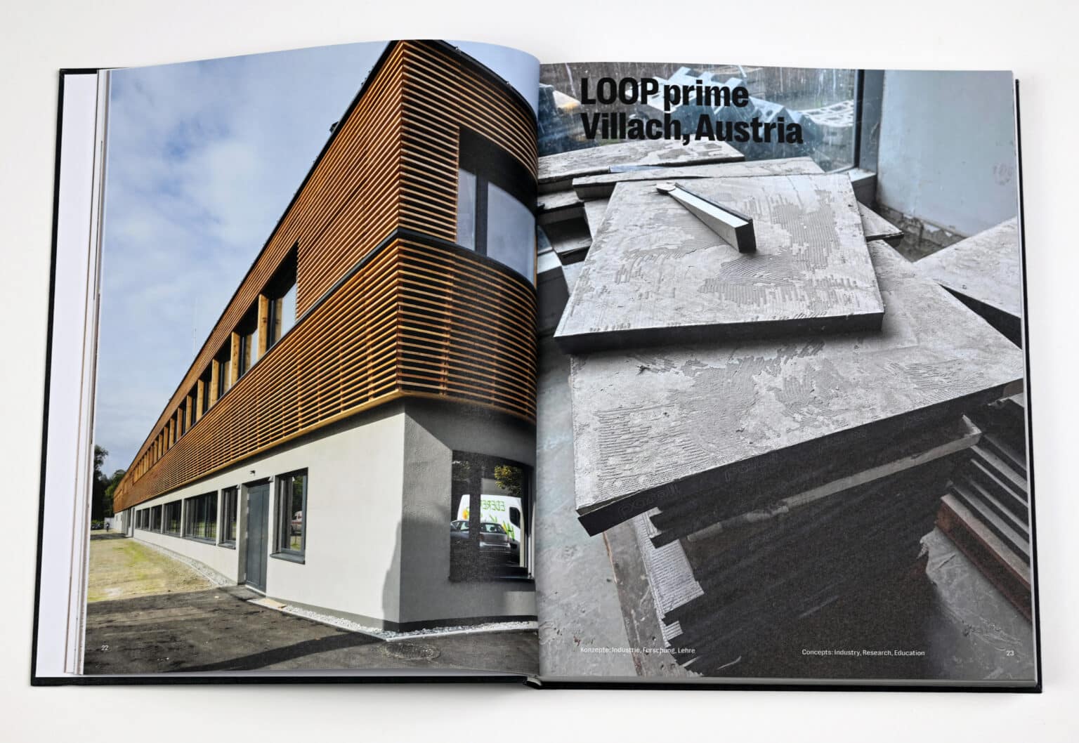 Sustainable_3 - Deutsche Manufakturenstrasse Moderne Architektur des LOOP prime in Villach, Österreich, mit Holzverkleidung und nachhaltigen Materialien.
